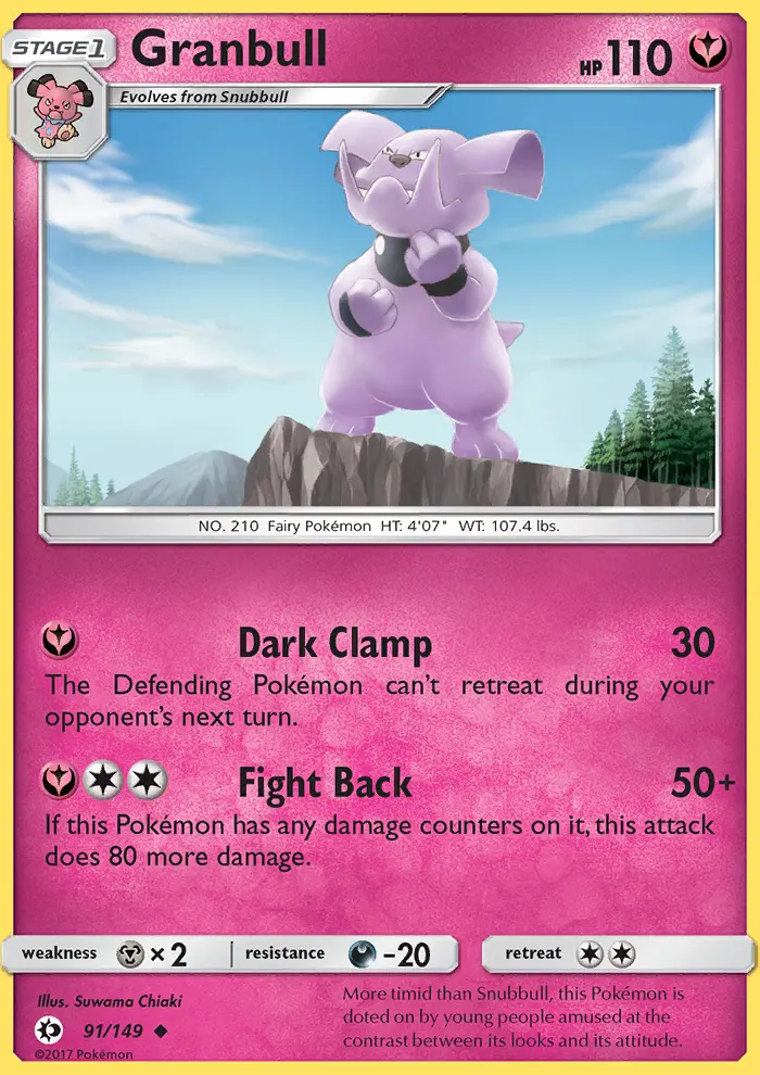 Granbull — Sun & Moon card #91