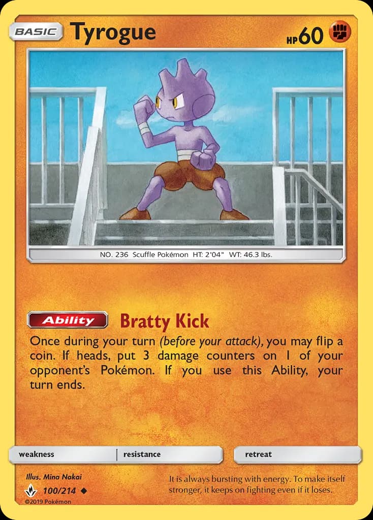 Tyrogue — Unbroken Bonds card #100