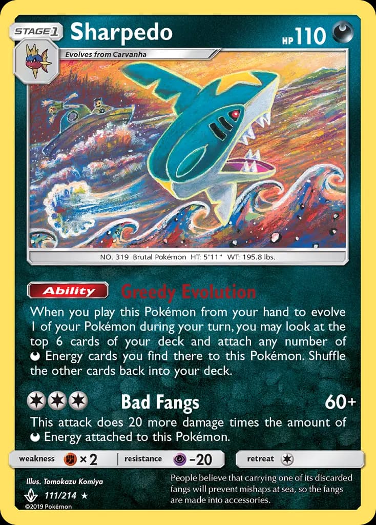Sharpedo — Unbroken Bonds card #111