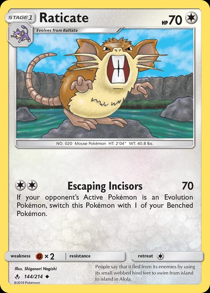 Raticate — Unbroken Bonds card #144