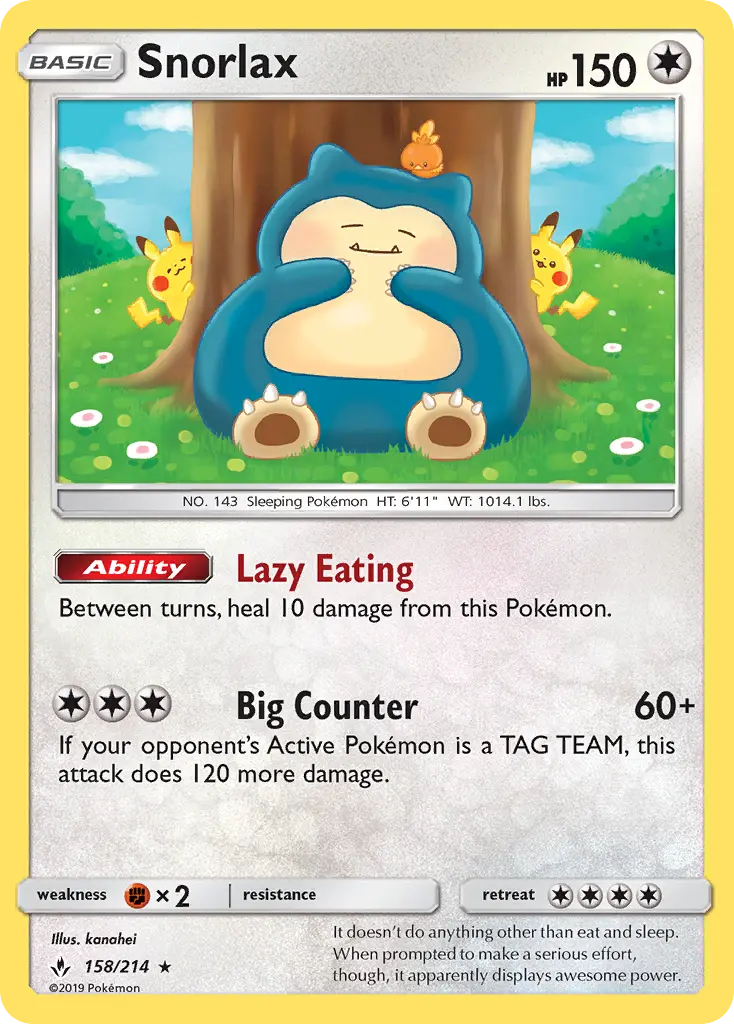 Snorlax — Unbroken Bonds card #158
