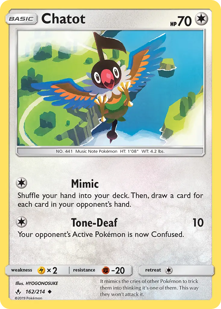 Chatot — Unbroken Bonds card #162