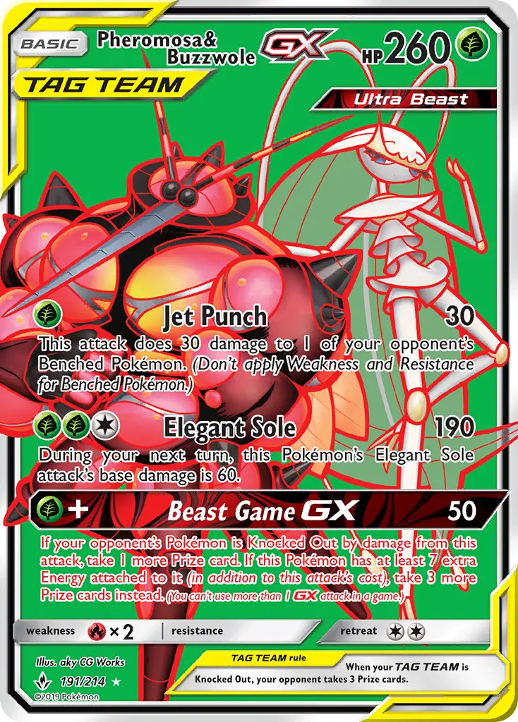 Pheromosa & Buzzwole GX — Unbroken Bonds card #191