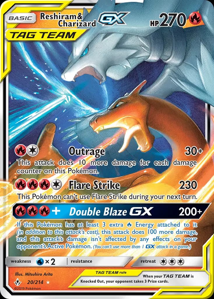 Reshiram & Charizard GX — Unbroken Bonds card #20