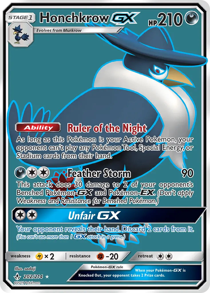 Honchkrow GX — Unbroken Bonds card #202