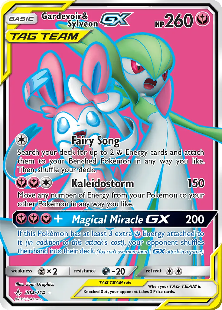 Gardevoir & Sylveon GX — Unbroken Bonds card #204