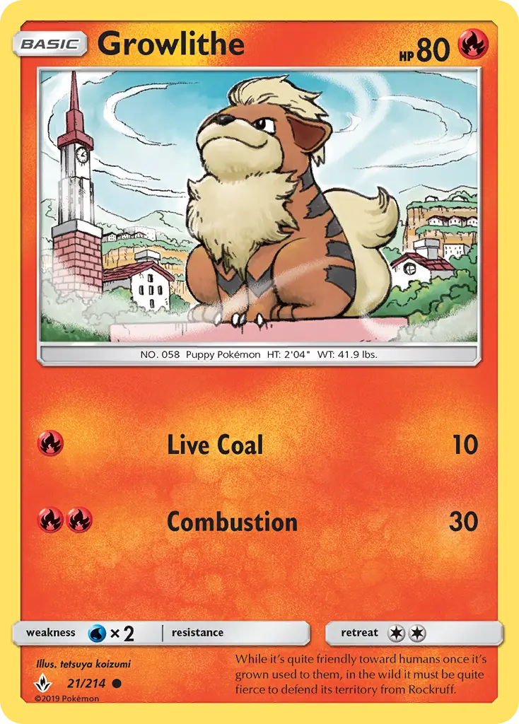 Growlithe — Unbroken Bonds card #21