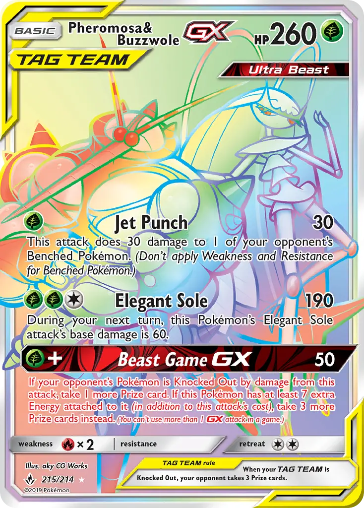 Pheromosa & Buzzwole GX — Unbroken Bonds card #215