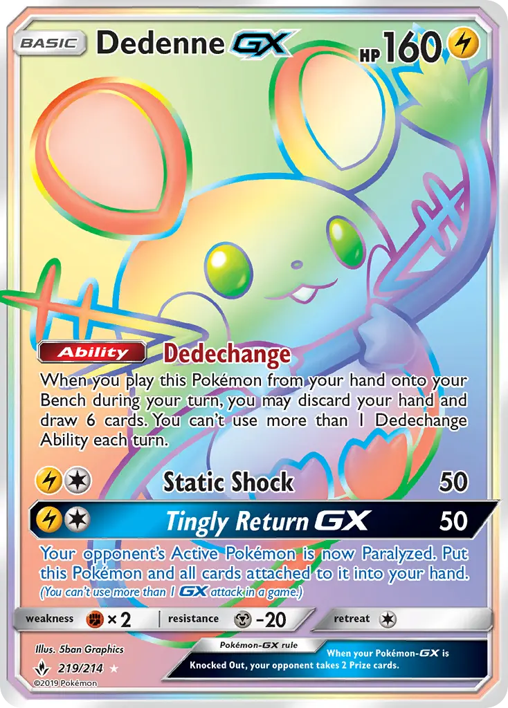 Dedenne GX — Unbroken Bonds card #219