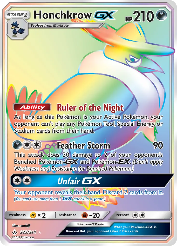 Honchkrow GX — Unbroken Bonds card #223