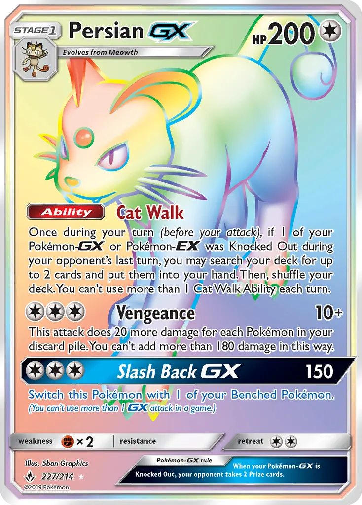 Persian GX — Unbroken Bonds card #227