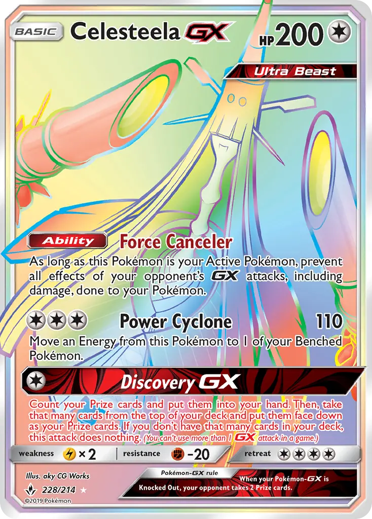 Celesteela GX — Unbroken Bonds card #228