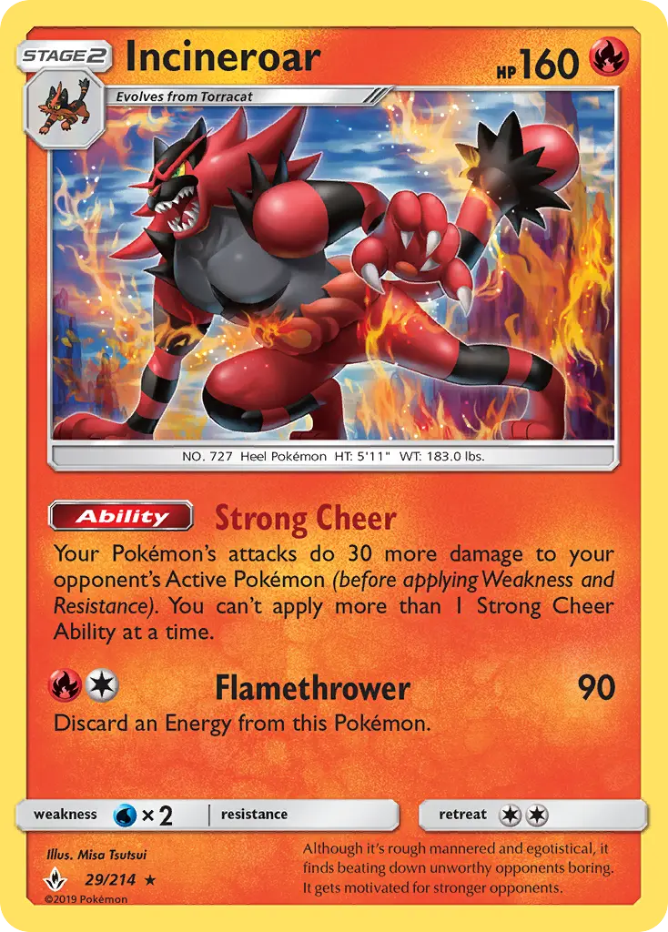 Incineroar — Unbroken Bonds card #29