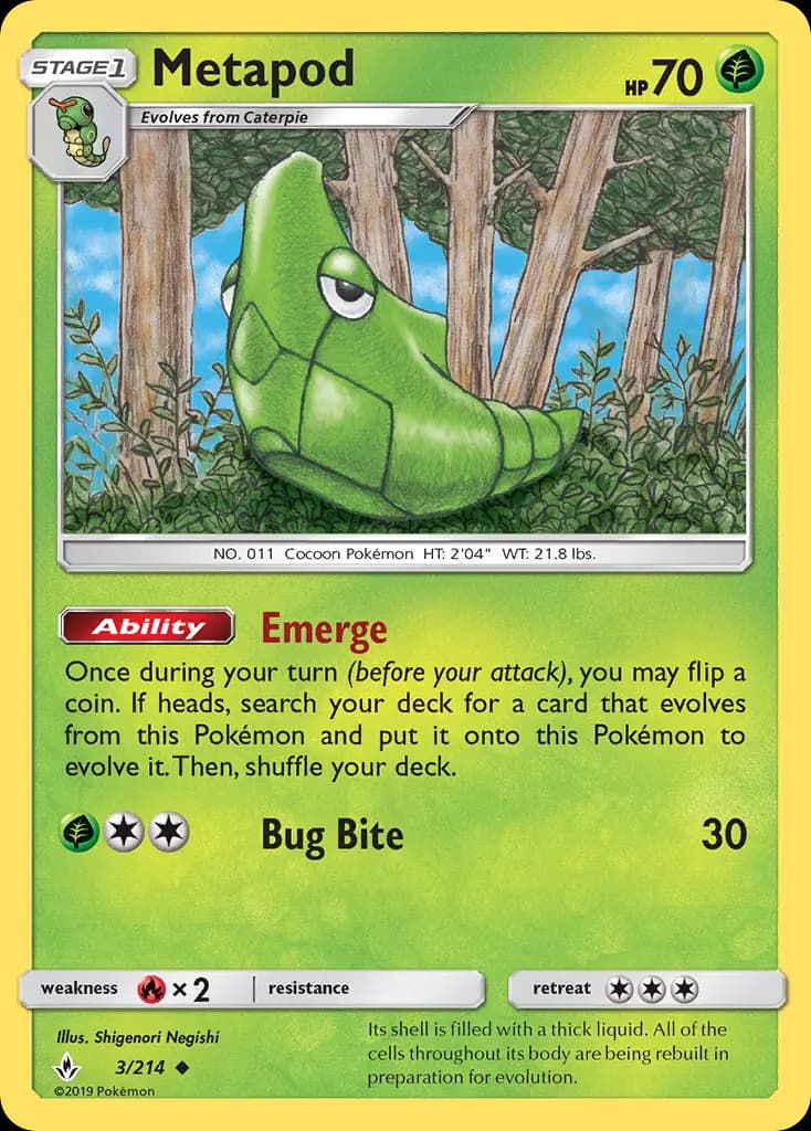 Metapod — Unbroken Bonds card #3