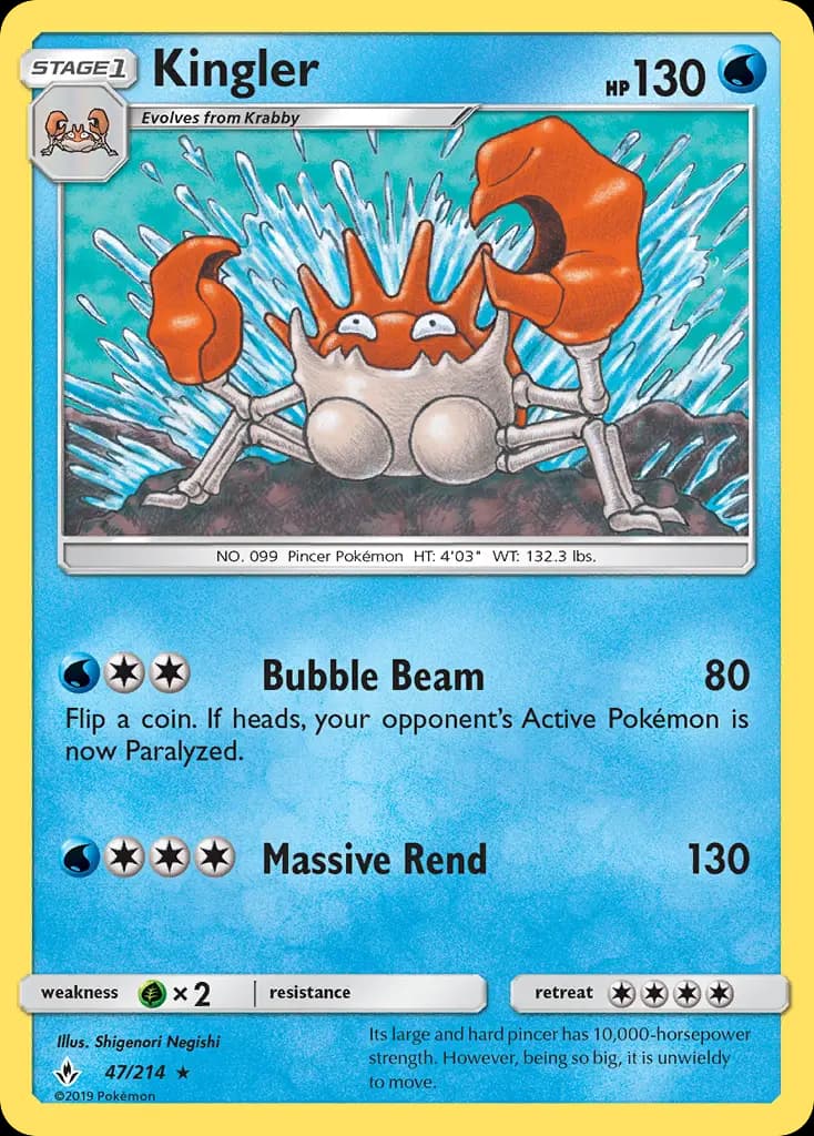 Kingler — Unbroken Bonds card #47