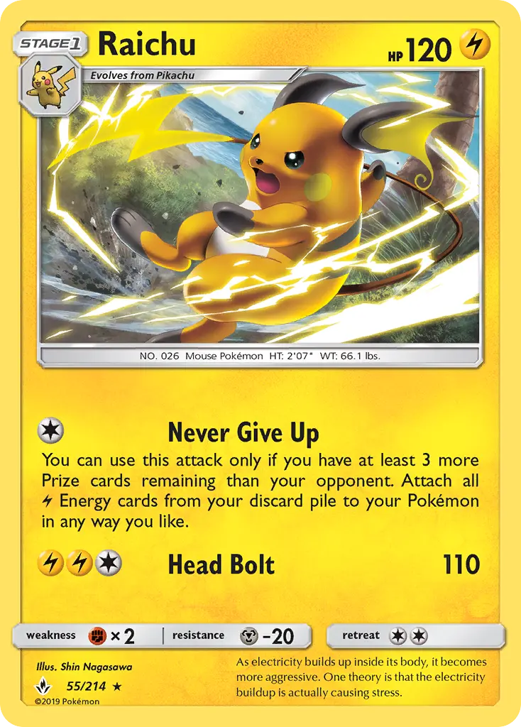 Raichu — Unbroken Bonds card #55