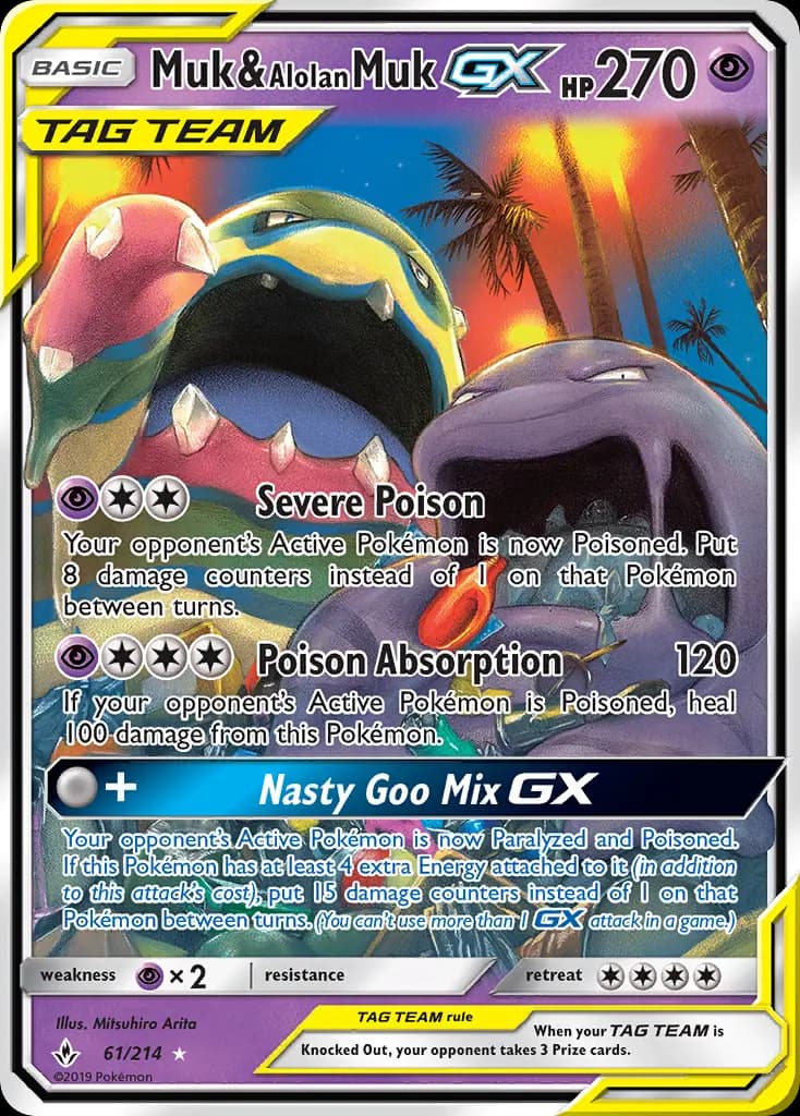 Muk & Alolan Muk GX — Unbroken Bonds card #61