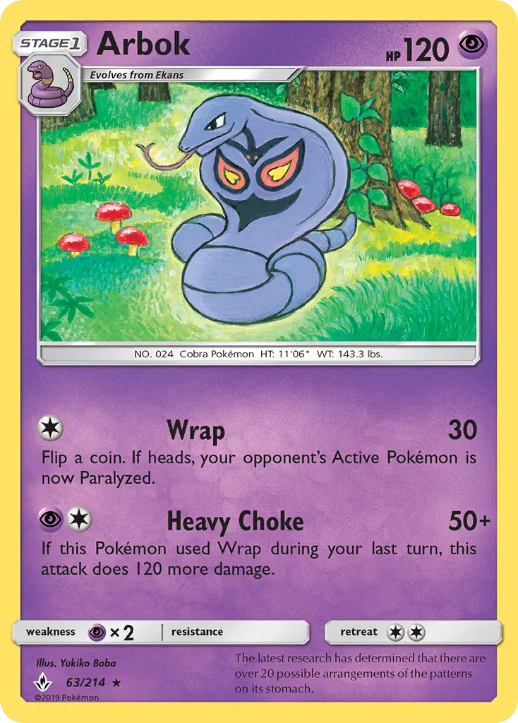 Arbok — Unbroken Bonds card #63