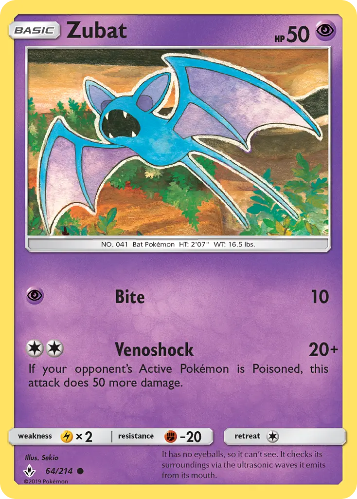 Zubat — Unbroken Bonds card #64