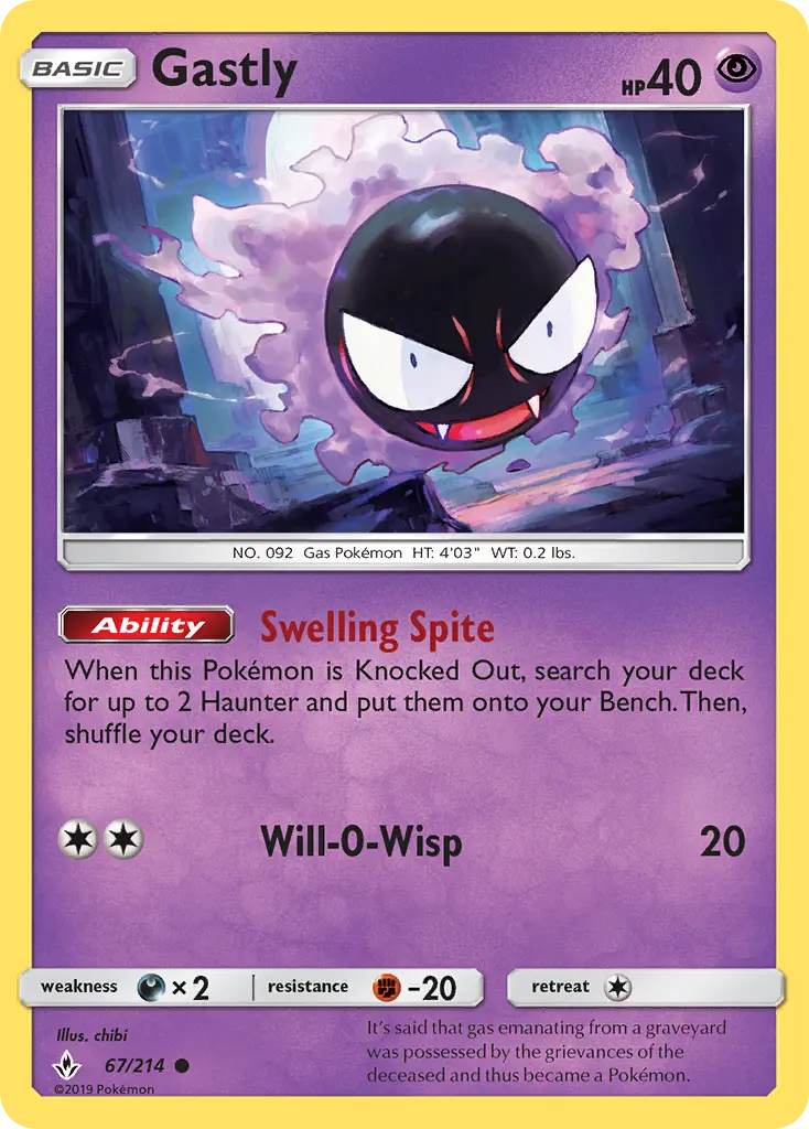 Gastly — Unbroken Bonds card #67