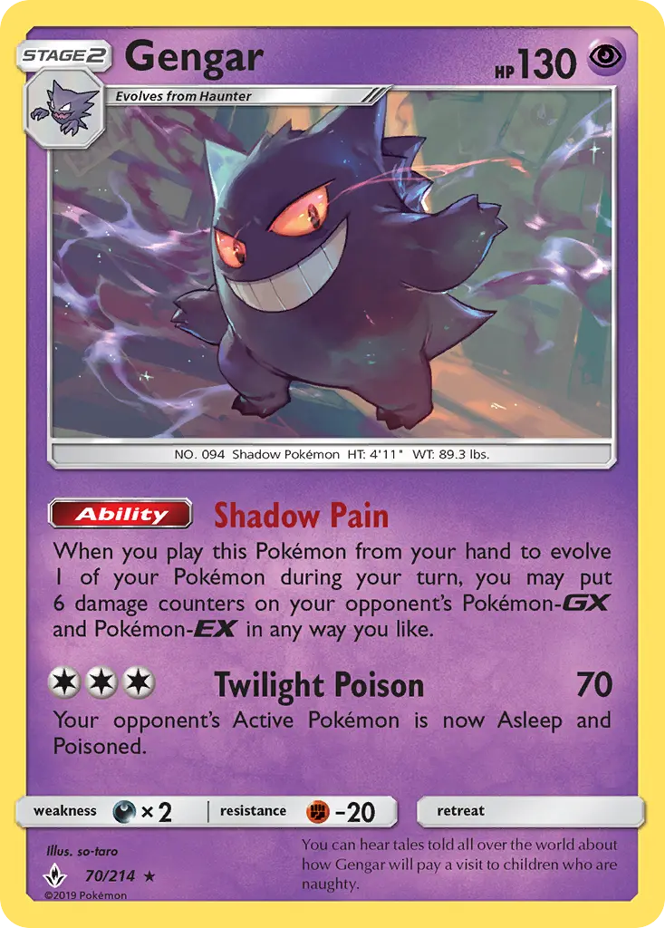 Gengar — Unbroken Bonds card #70