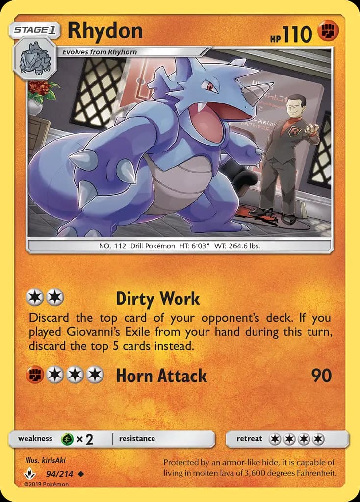 Rhydon — Unbroken Bonds card #94