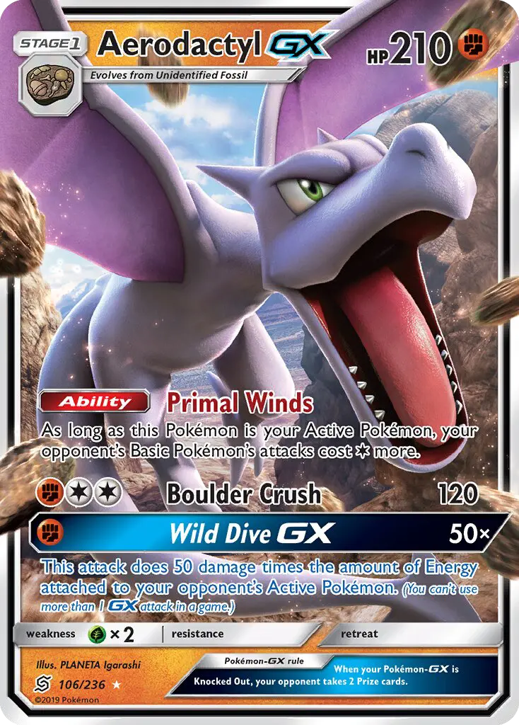 Aerodactyl GX — Unified Minds card #106