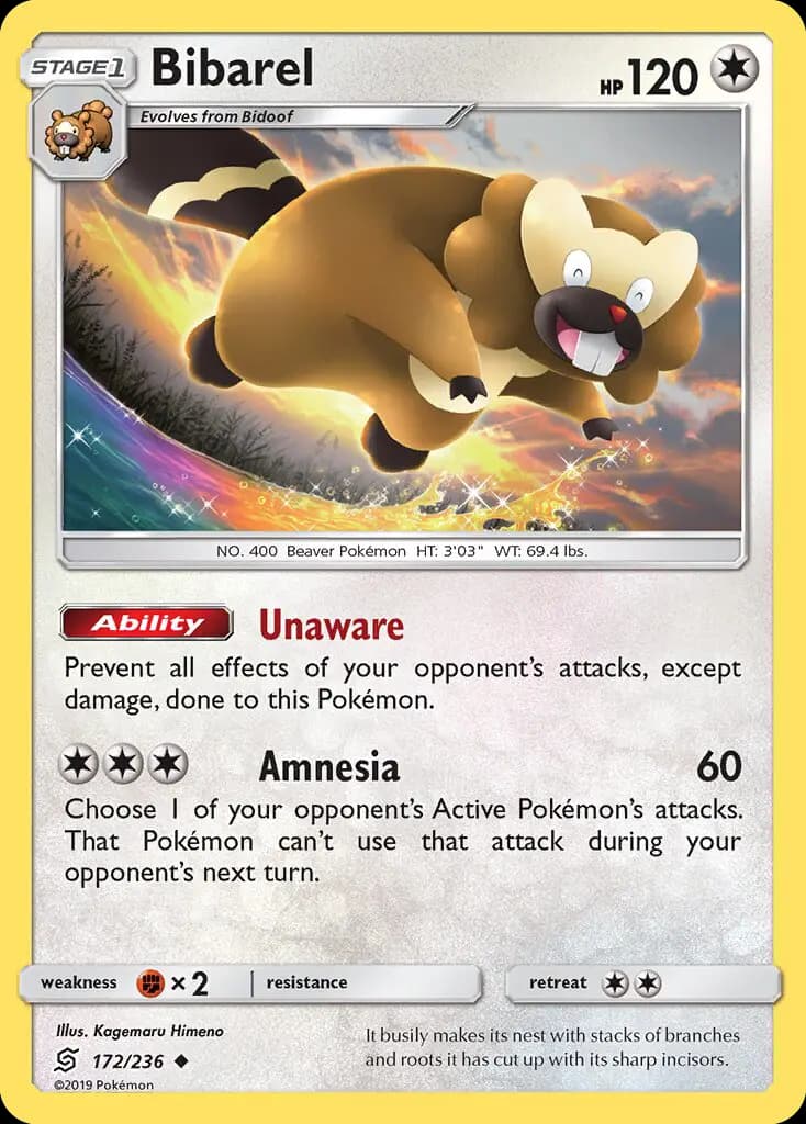 Bibarel — Unified Minds card #172