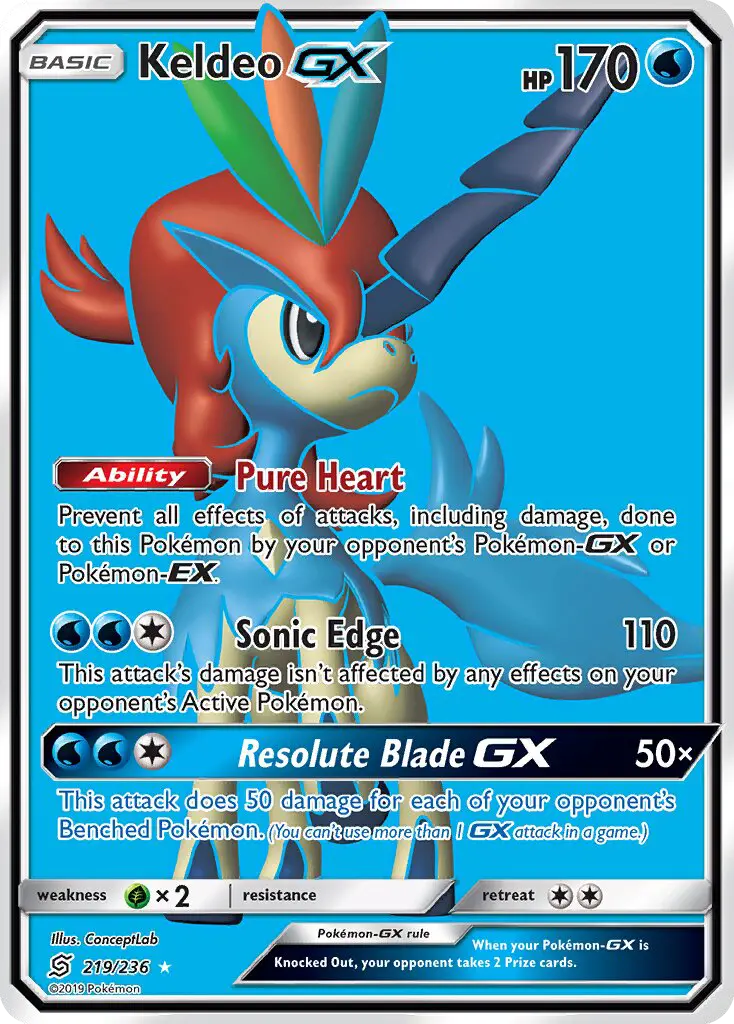 Keldeo GX — Unified Minds card #219