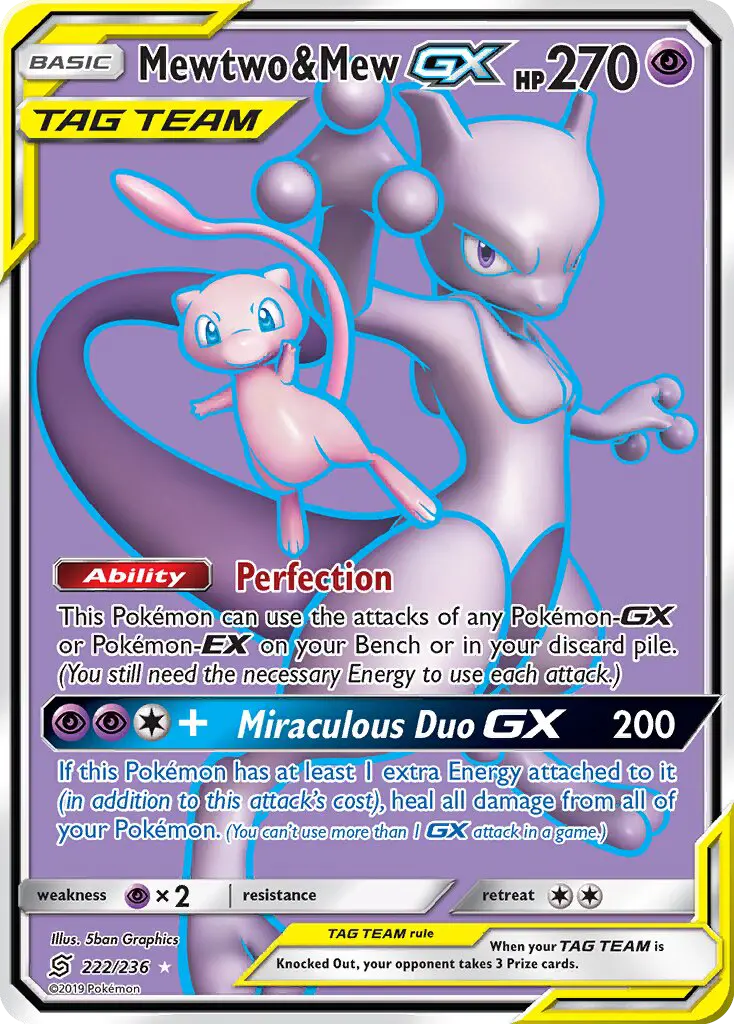 Mewtwo & Mew GX — Unified Minds card #222