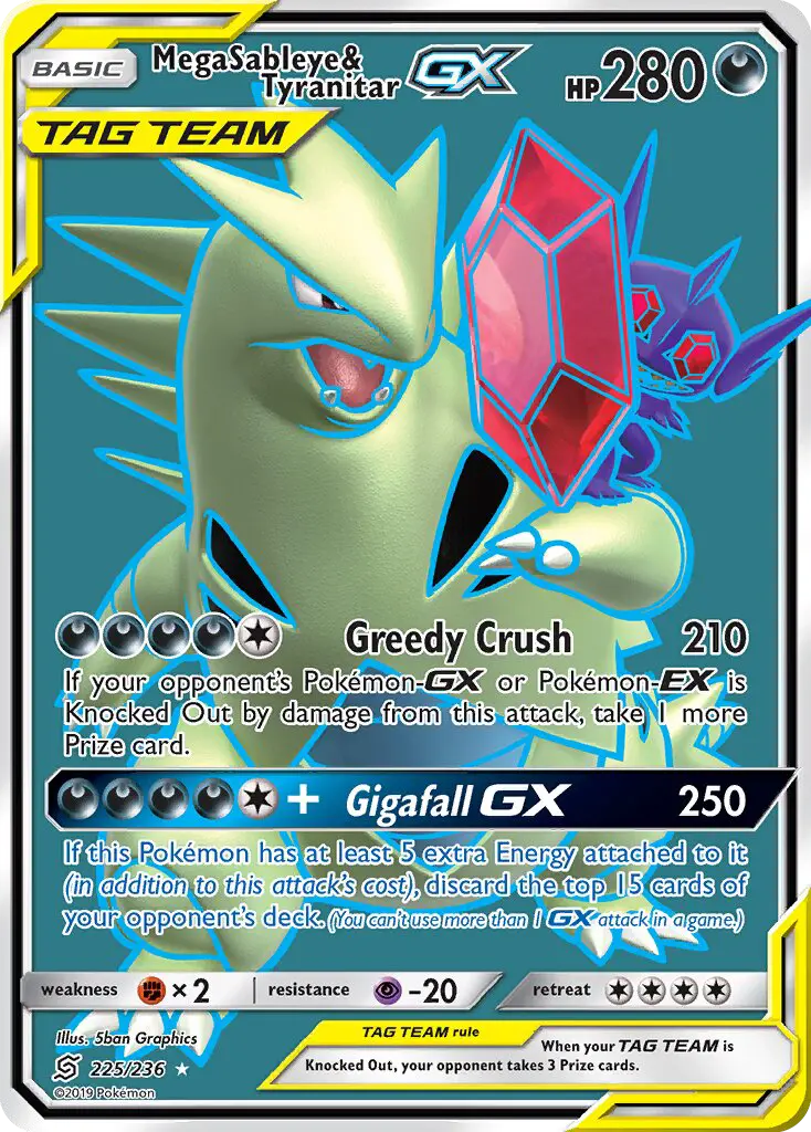 Mega Sableye & Tyranitar GX — Unified Minds card #225
