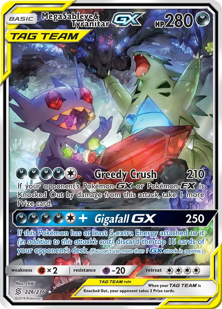 Mega Sableye & Tyranitar GX — Unified Minds card #226