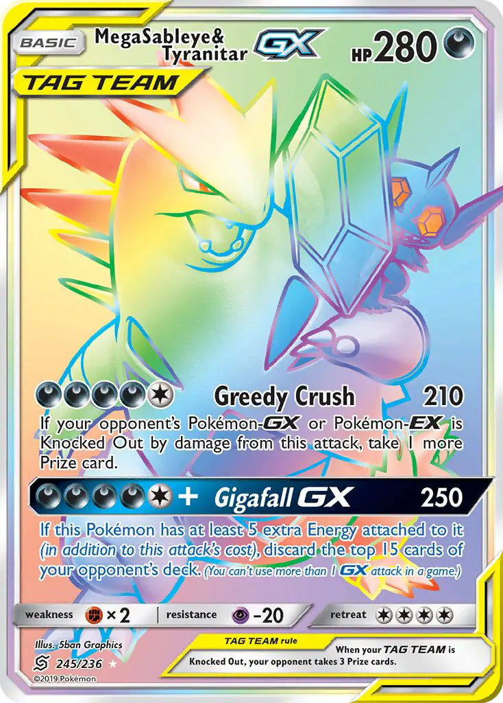 Mega Sableye & Tyranitar GX — Unified Minds card #245