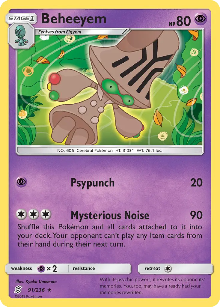 Beheeyem — Unified Minds card #91