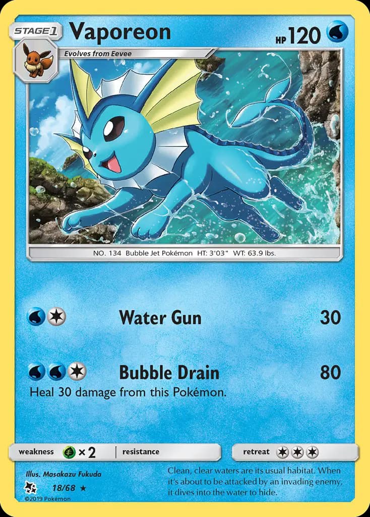 Vaporeon — Hidden Fates card #18