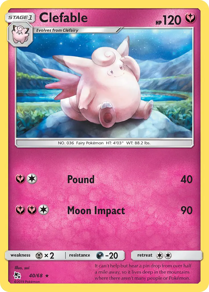 Clefable — Hidden Fates card #40