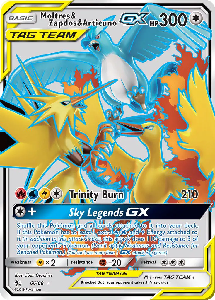Moltres & Zapdos & Articuno GX — Hidden Fates card #66