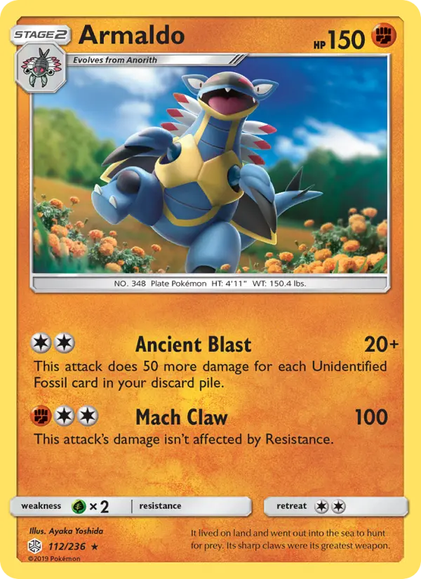 Armaldo — Cosmic Eclipse card #112