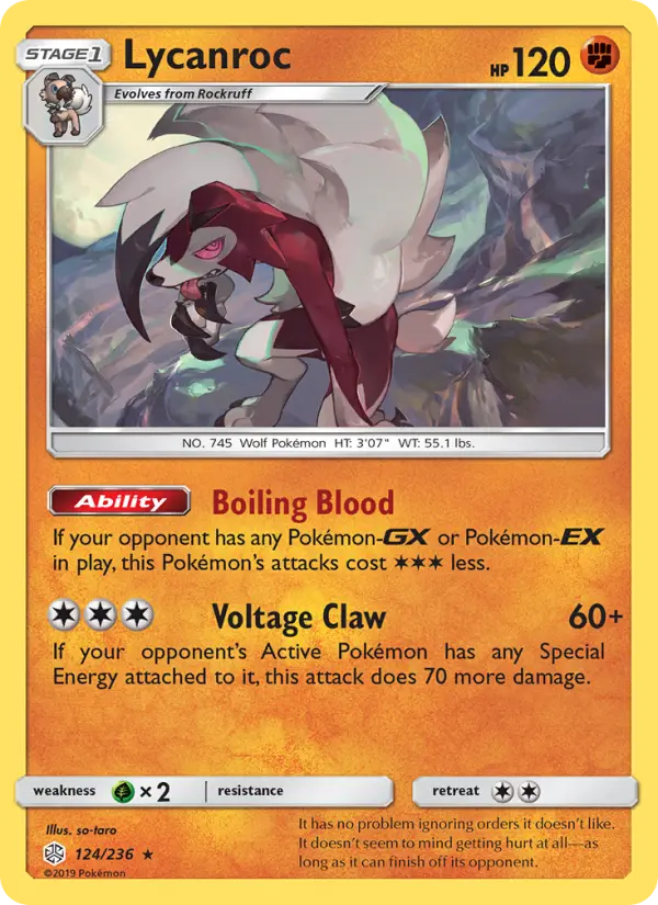 Lycanroc — Cosmic Eclipse card #124