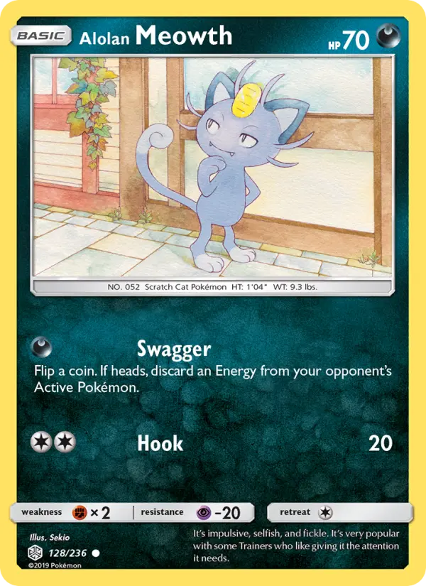 Alolan Meowth — Cosmic Eclipse card #128