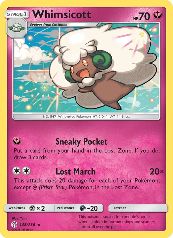 Whimsicott — Cosmic Eclipse card #148