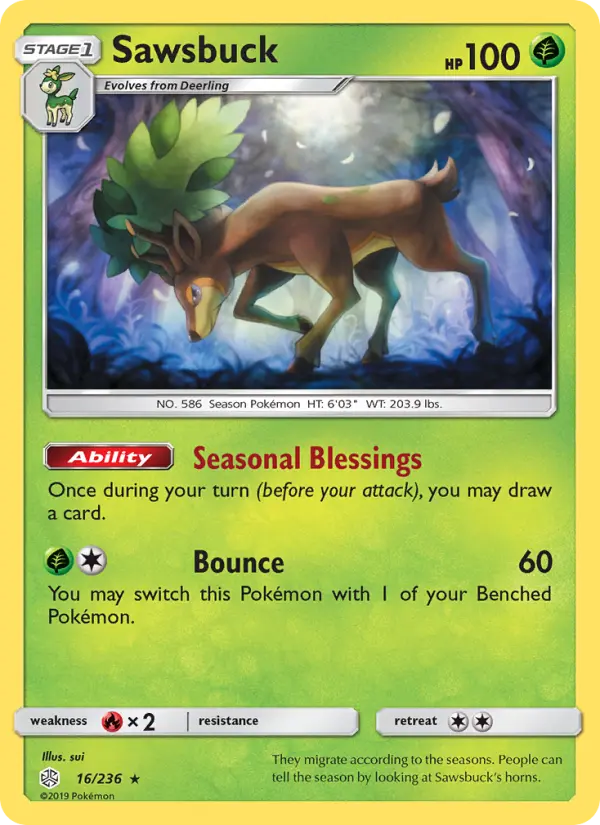 Sawsbuck — Cosmic Eclipse card #16