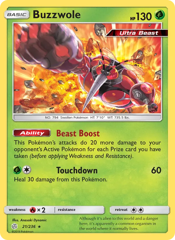 Buzzwole — Cosmic Eclipse card #21