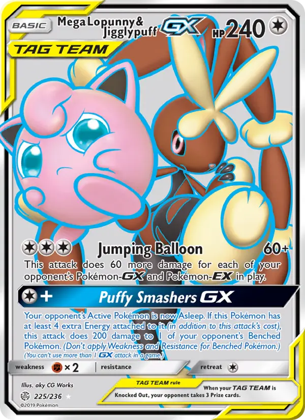 Mega Lopunny & Jigglypuff GX — Cosmic Eclipse card #225