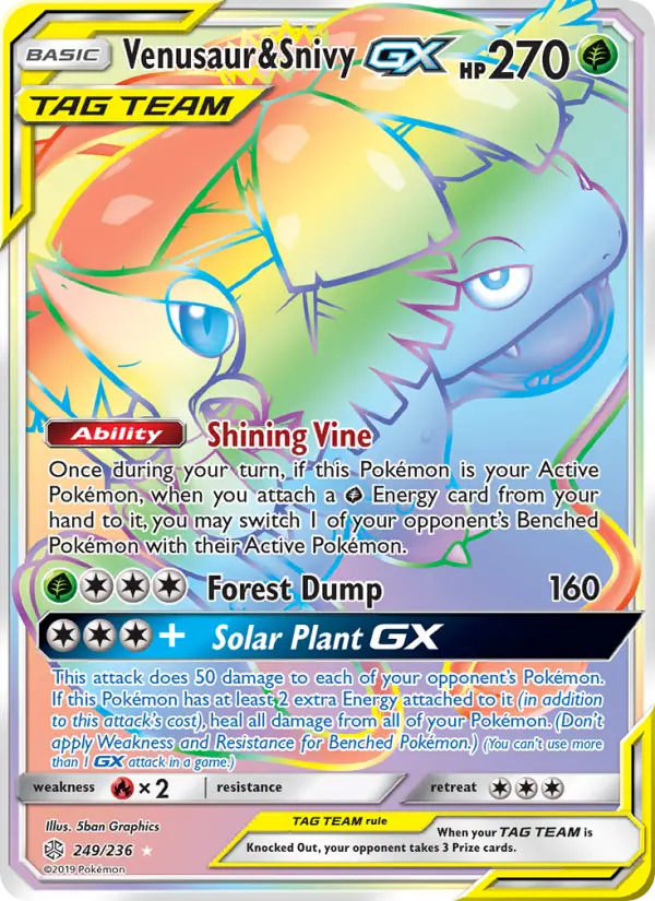 Venusaur & Snivy GX — Cosmic Eclipse card #249