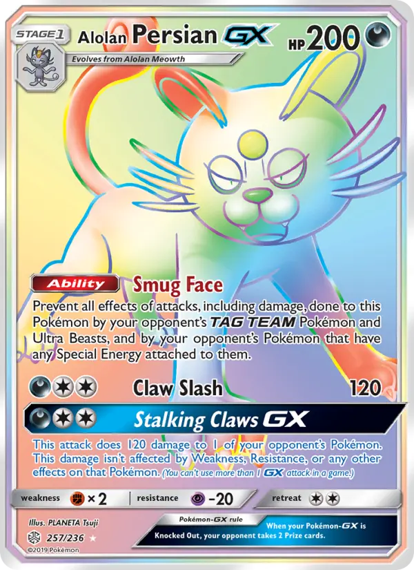 Alolan Persian GX — Cosmic Eclipse card #257
