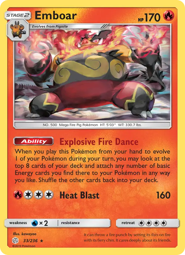 Emboar — Cosmic Eclipse card #33