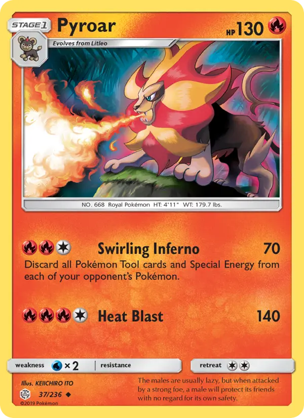 Pyroar — Cosmic Eclipse card #37