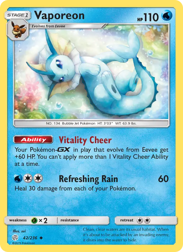 Vaporeon — Cosmic Eclipse card #42