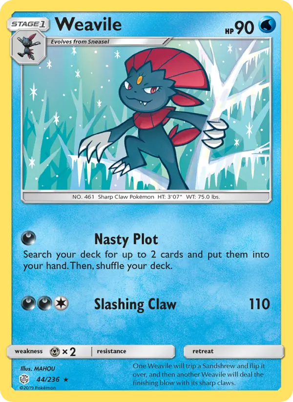 Weavile — Cosmic Eclipse card #44
